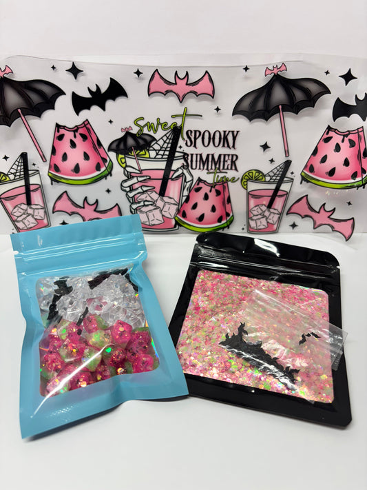 Sweet, spooky, summertime, glowing snow globe kit