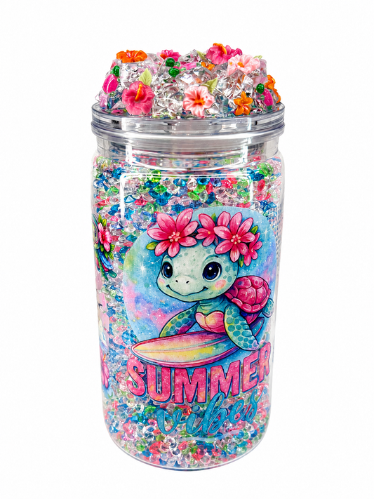 Summer vibes, crystal snow globe