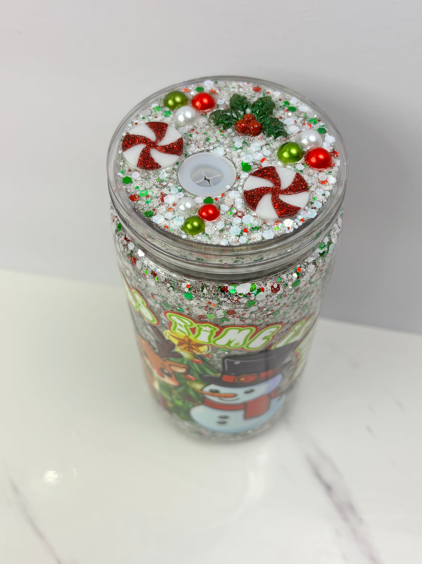 Christmas time snow globe cup