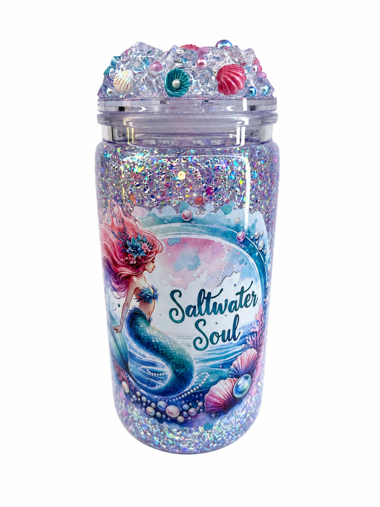 Saltwater soul 16oz snow globe cup