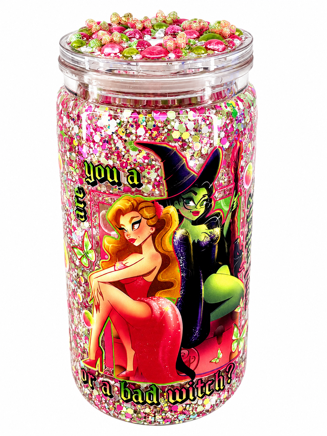 Good or Bad glowing 16oz Snow Globe Cup