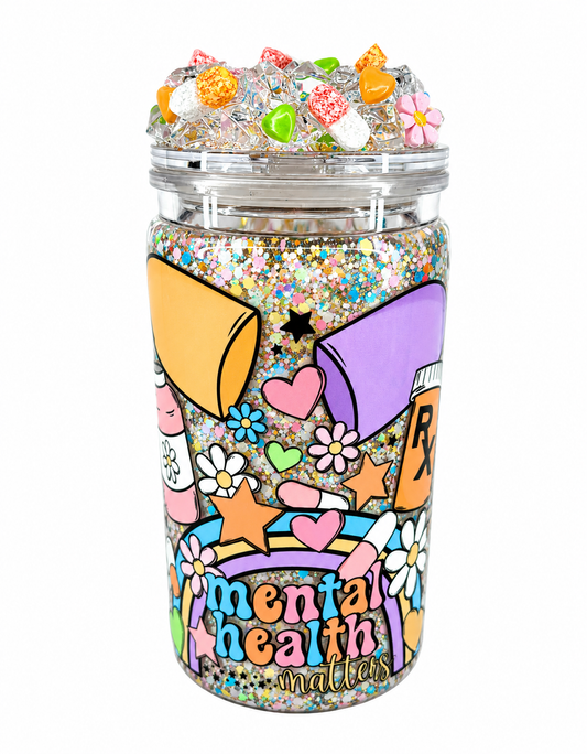 Mental health 16oz snow globe cup