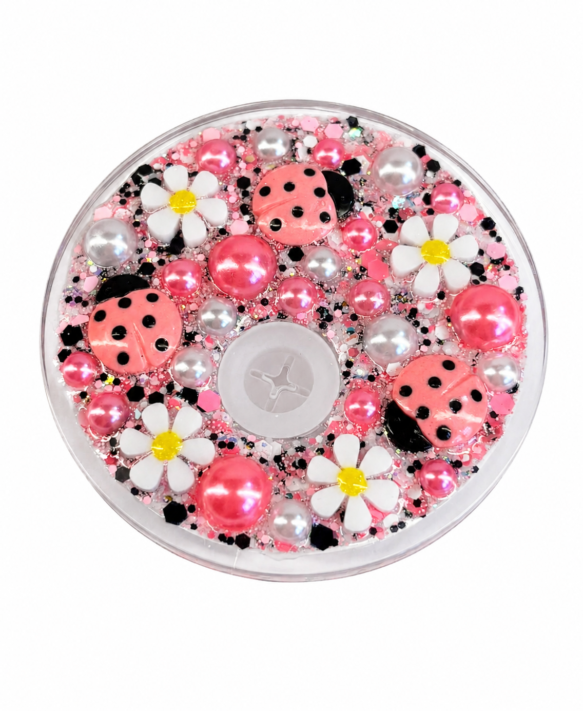 Pink Ladybug Glitter Cup