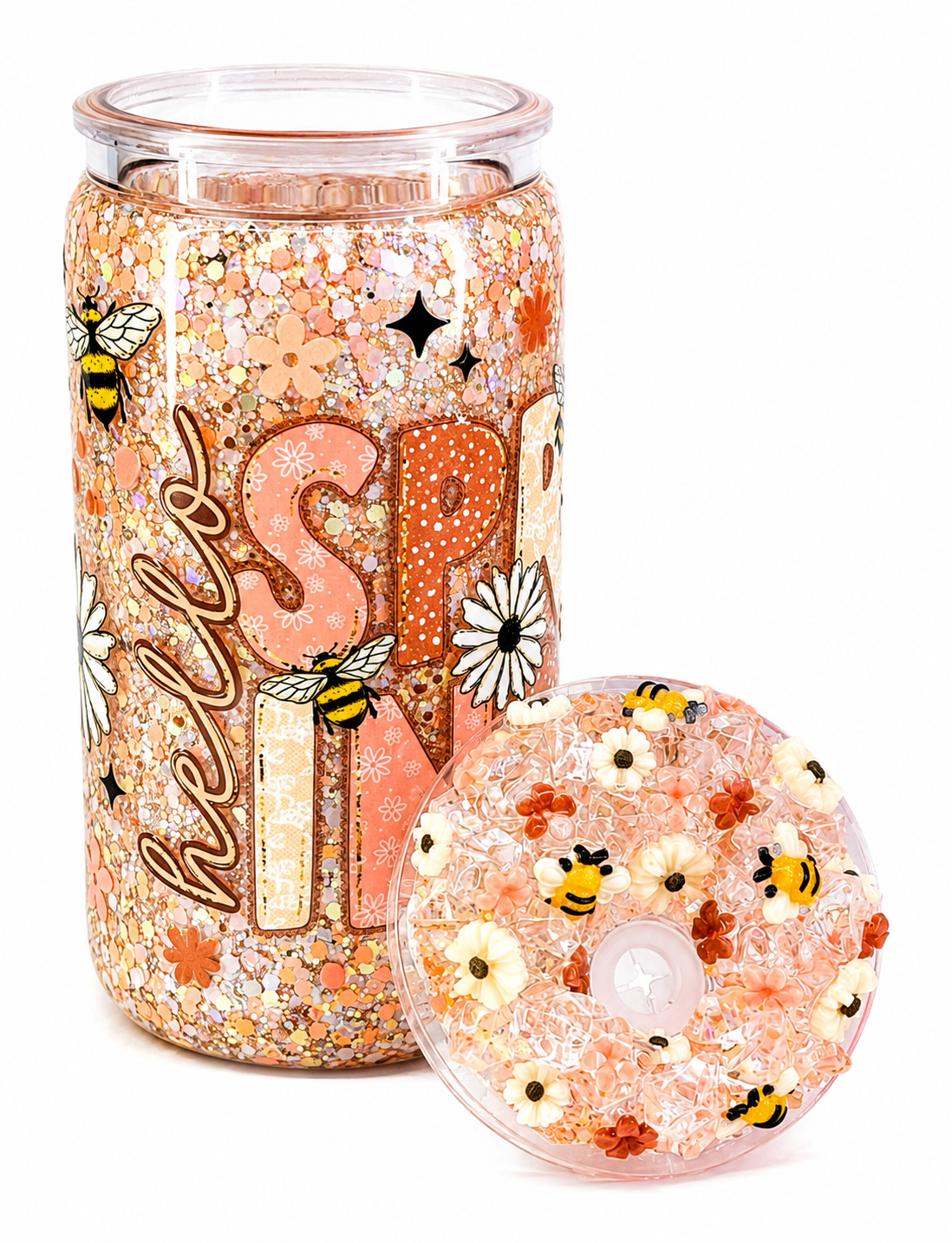 Hello Spring 16oz snow globe cup