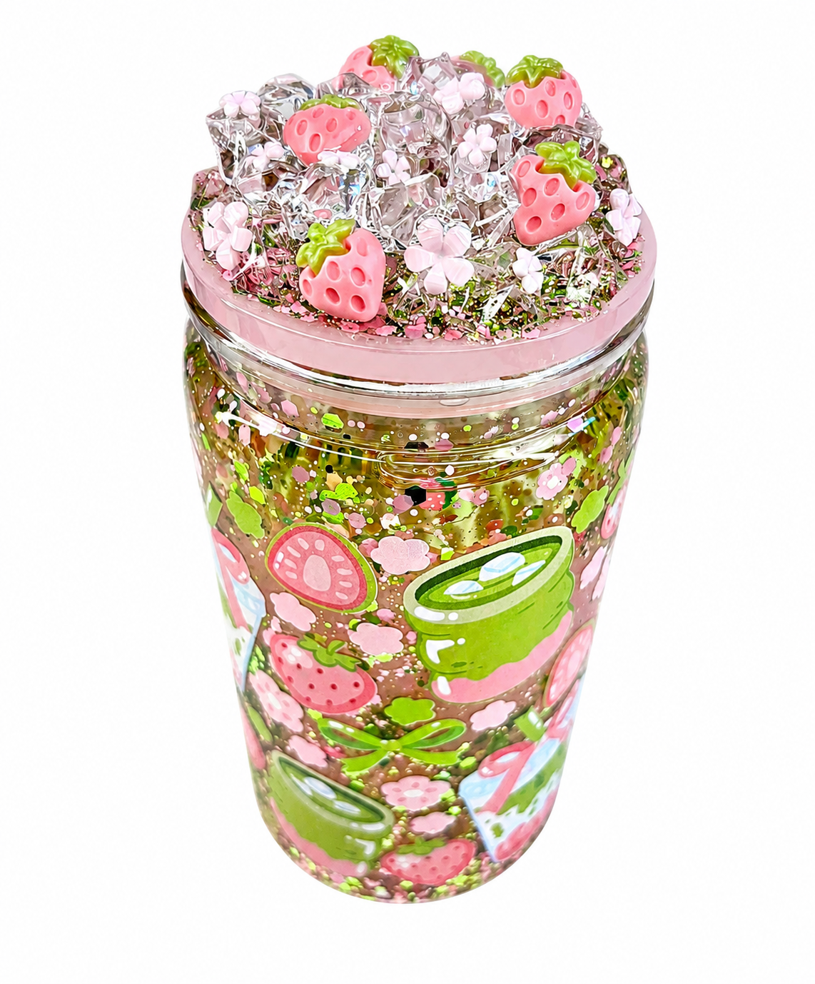 Strawberry Matcha Lava Cup