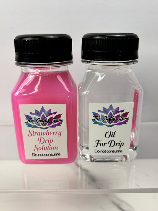 Pink strawberry lava/drip solution set.