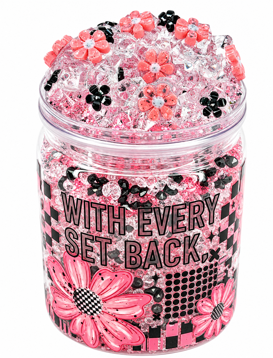 With every setback crystal snow globe cup