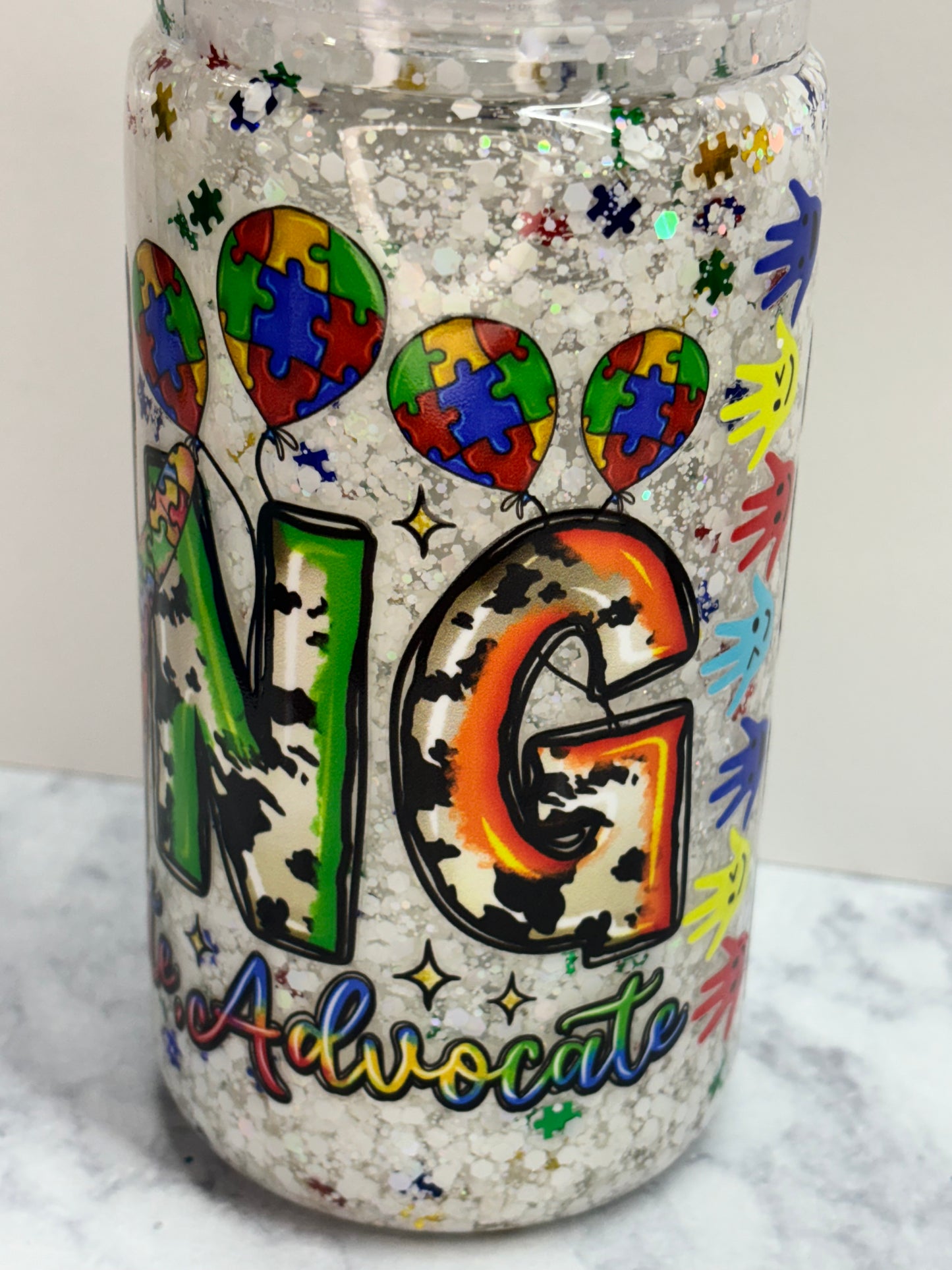 Autism strong snow globe