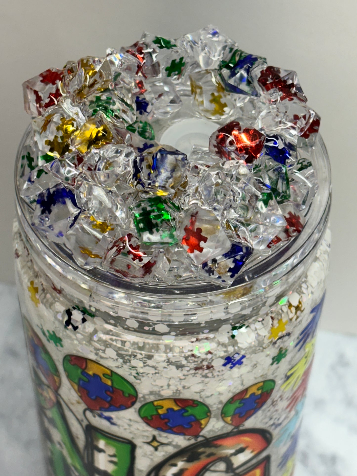 Autism strong snow globe