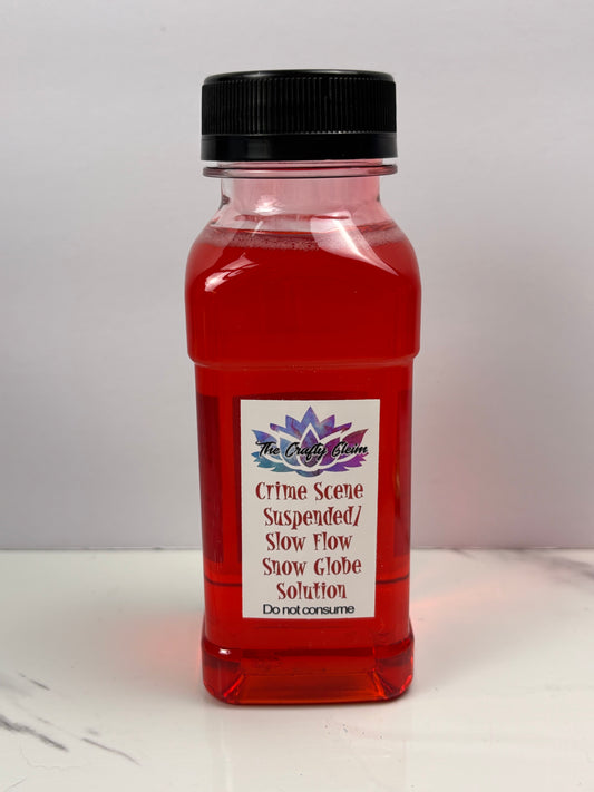 Crime scene slow/suspended snow globe solution