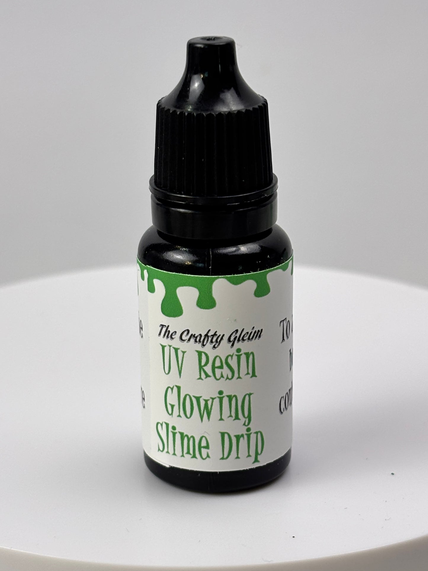 Glowing green uv resin slime drip