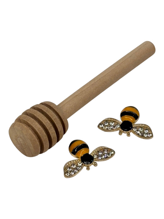 Bees and honey dipper charms