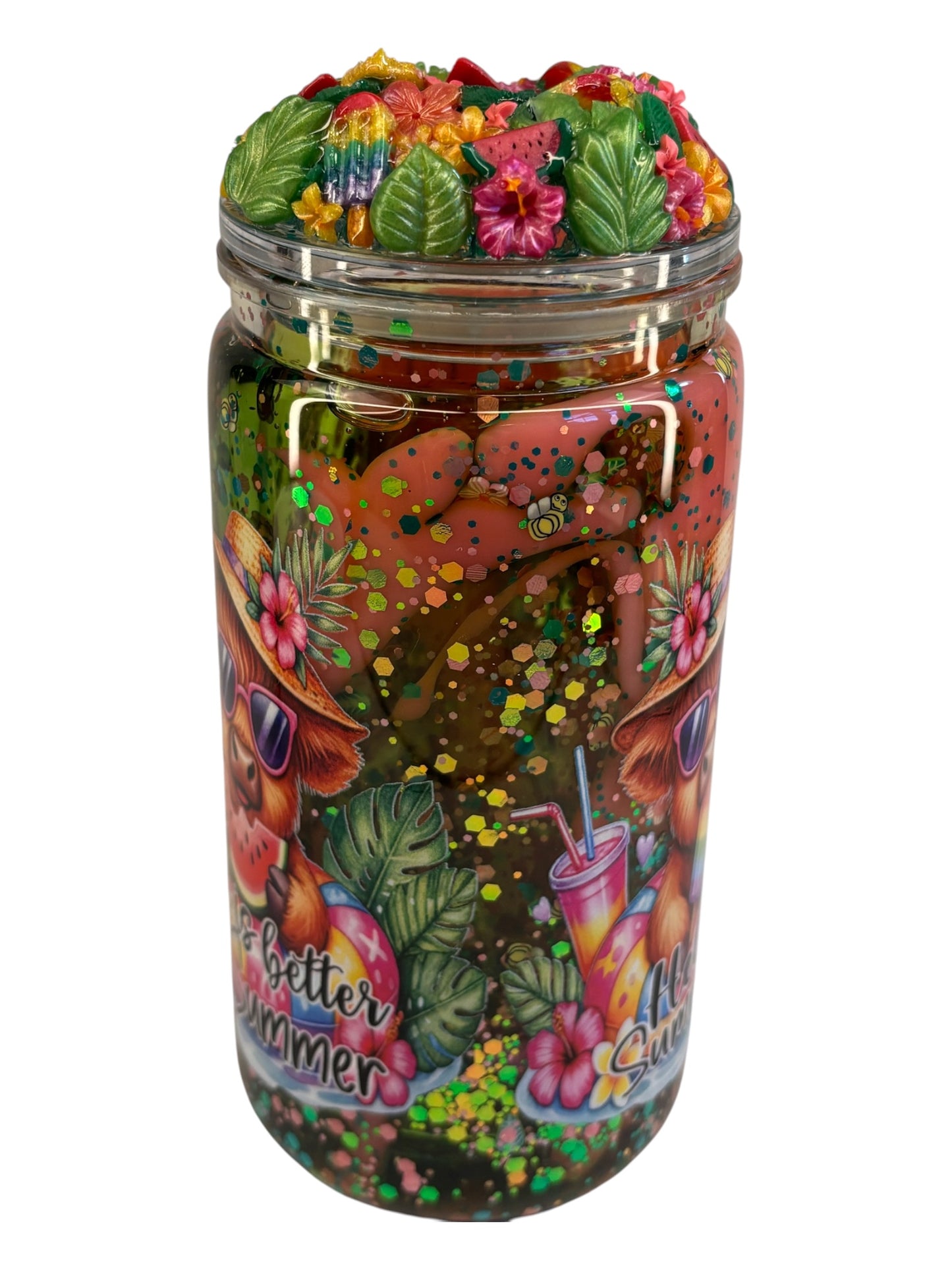 Summer vibes lava snow globe