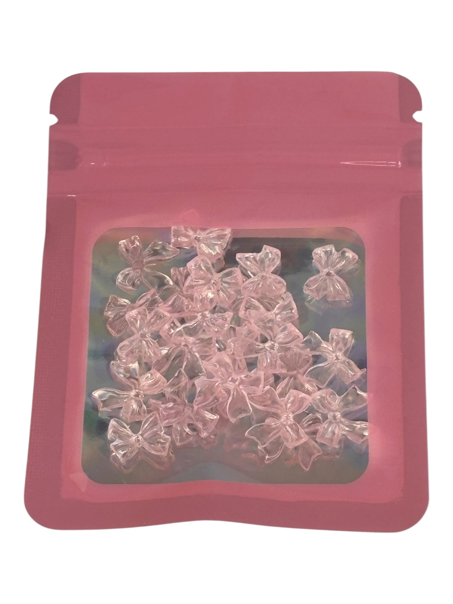 Light pink resin bows