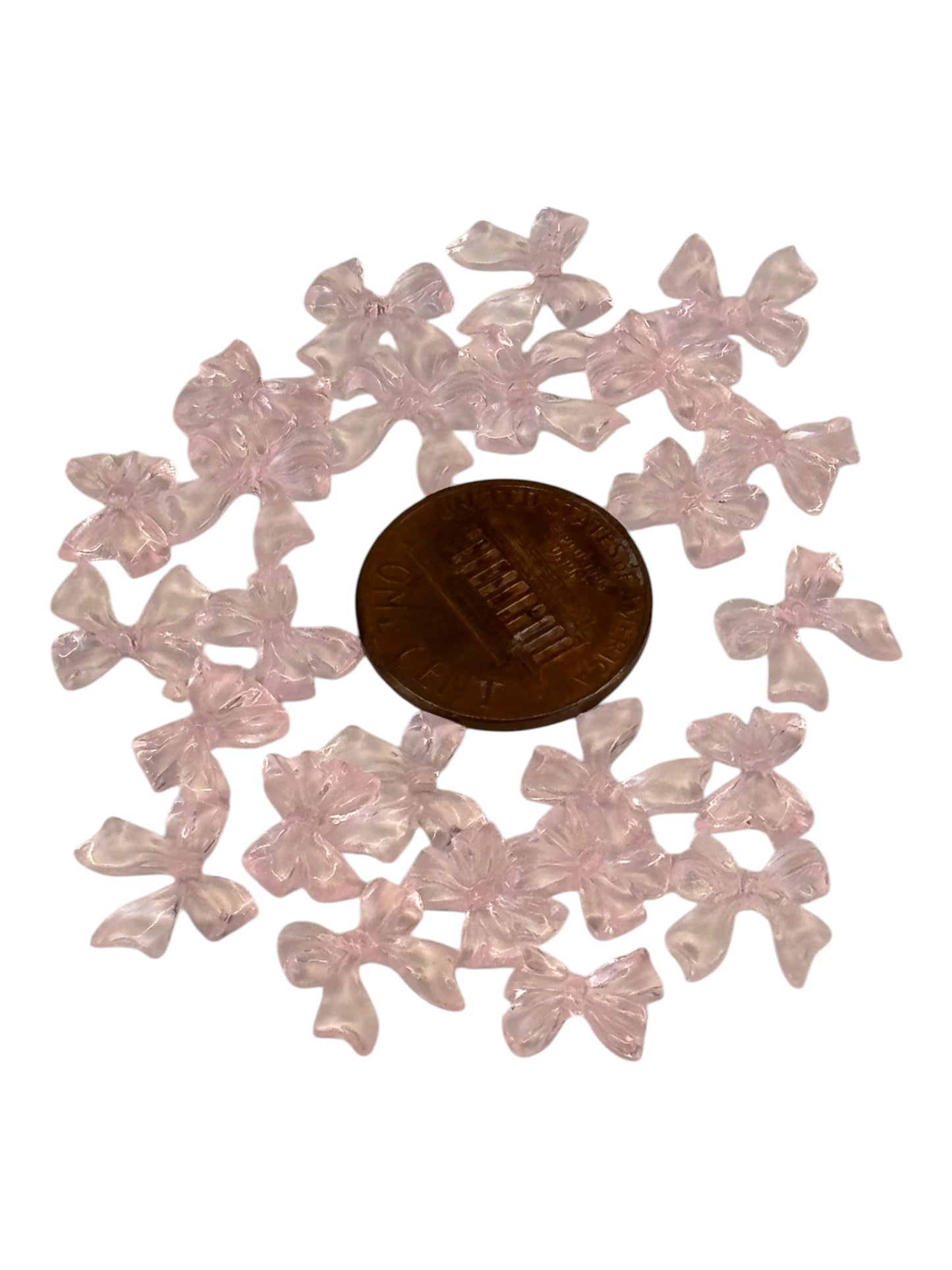Light pink resin bows
