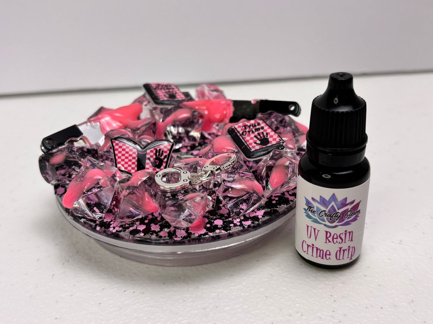 Pink uv resin drip
