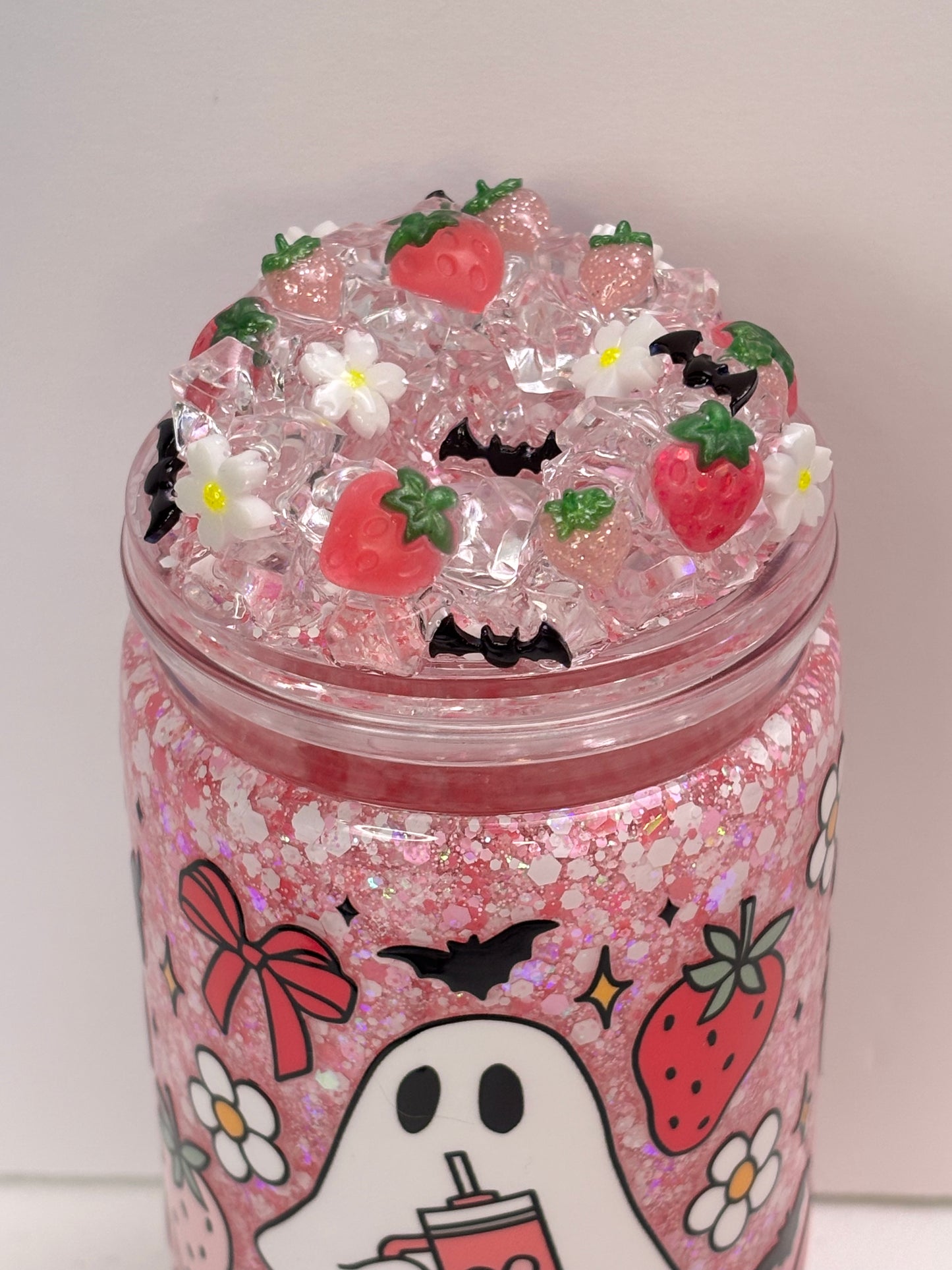 Strawberry ghost snow globe cup