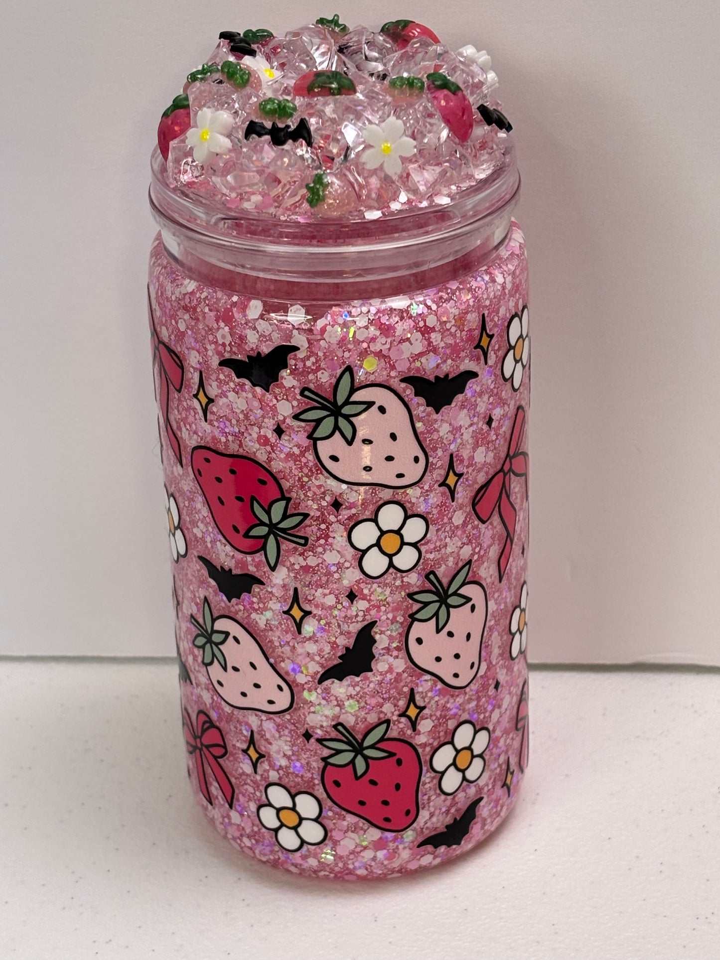 Strawberry ghost snow globe cup