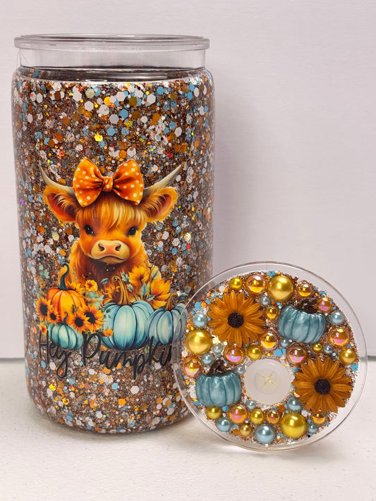 Hey pumpkin snow globe cup