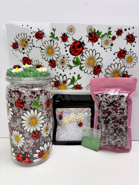 Crystal ladybug Dry snow globe kit  🐞