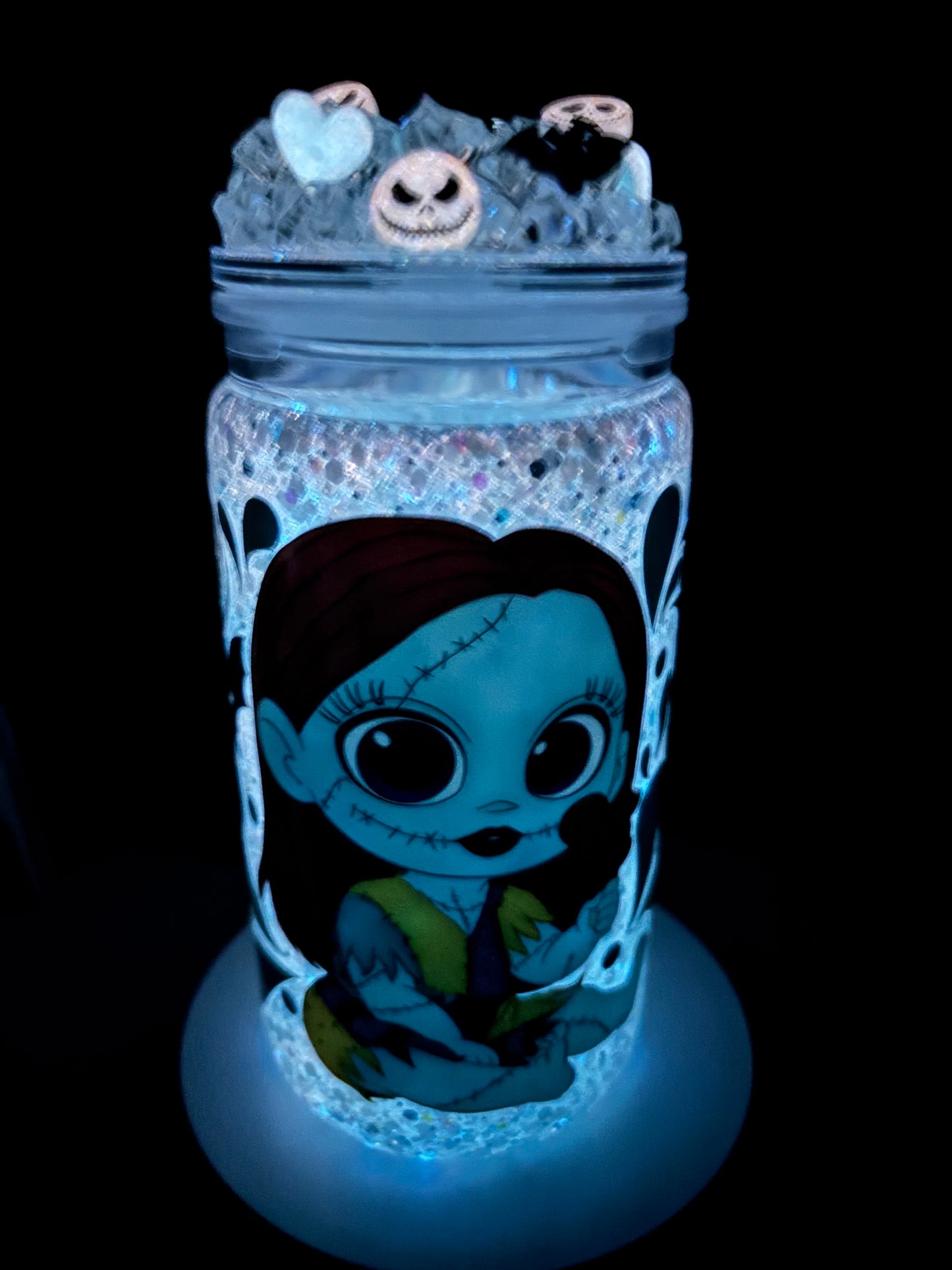 Baby girl skeleton snow globe cup