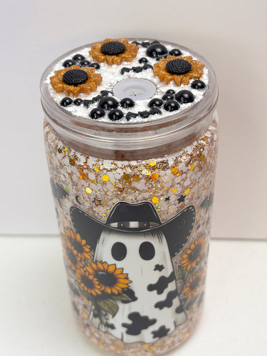 Cowboy ghost snow globe