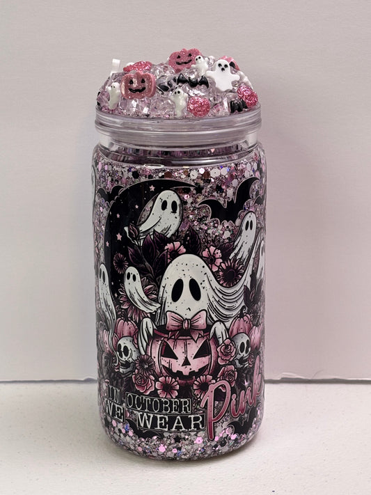 Breast cancer Boos snow globe