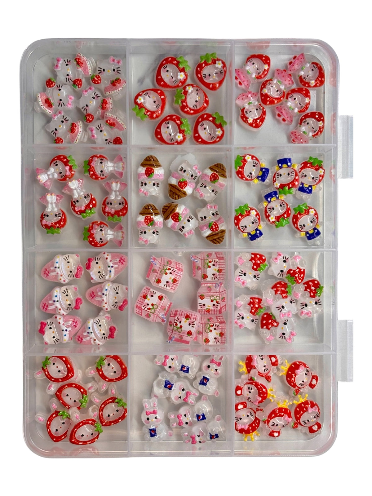 Strawberry dessert resin charms