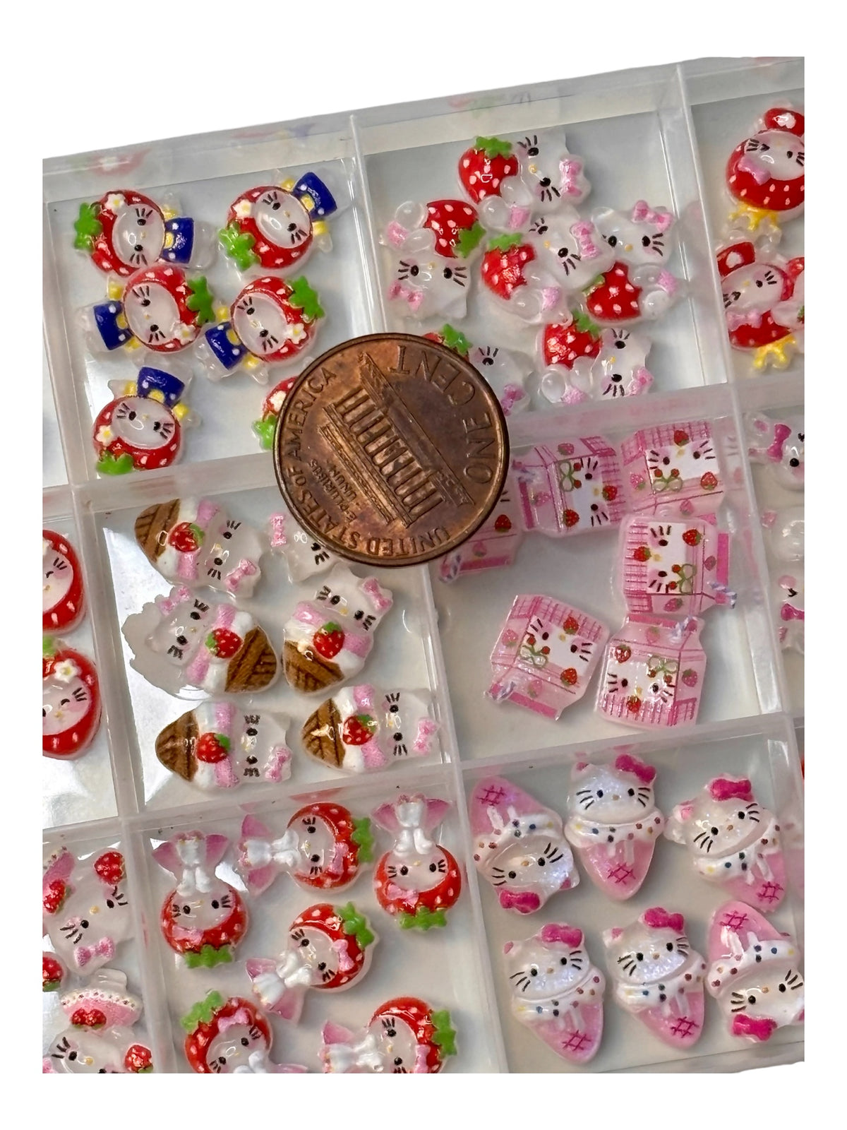 Strawberry dessert resin charms