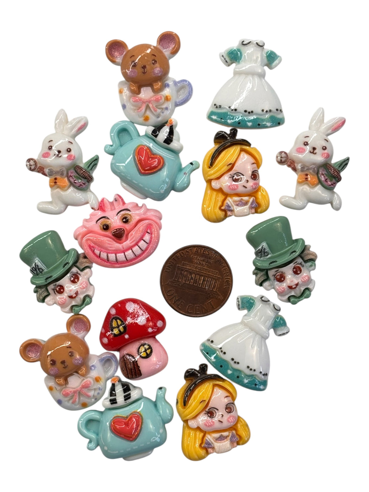 Wonderland resin charms