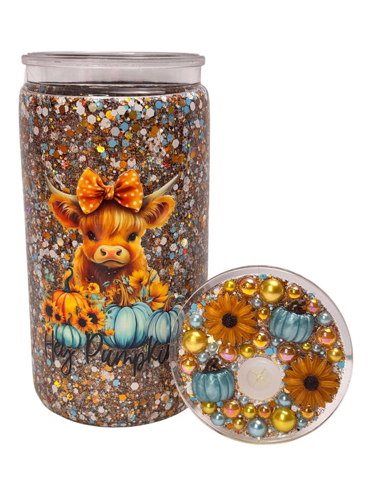 Hey pumpkin snow globe cup