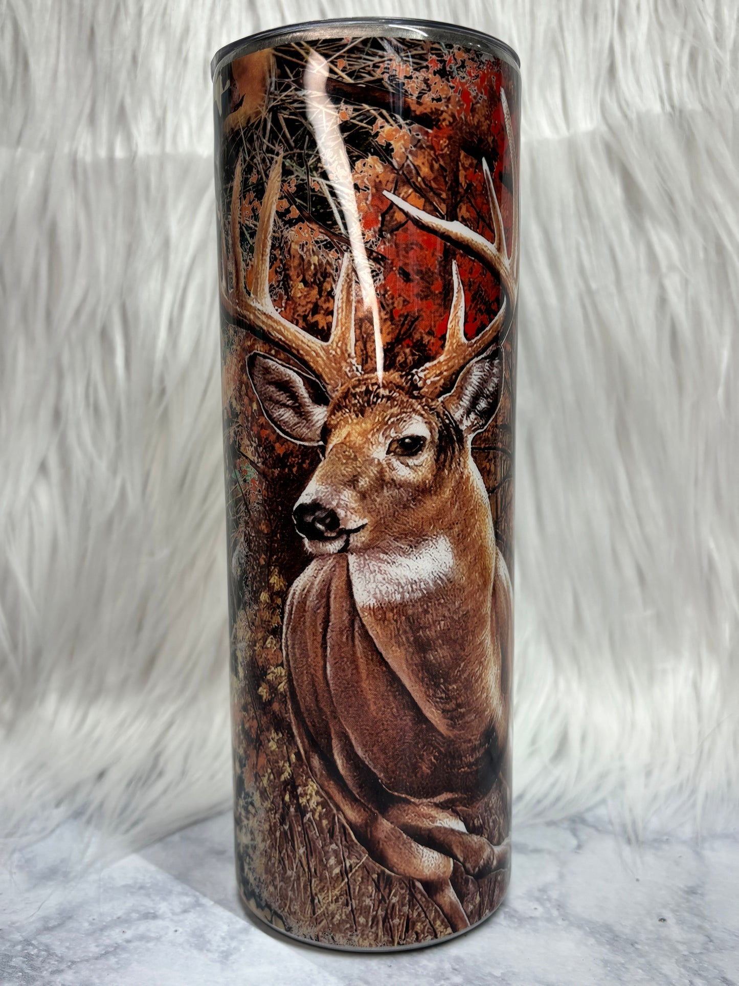 American Flag deer antler 20oz tumbler