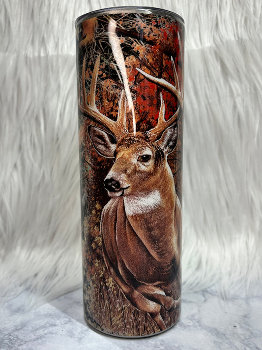 American Flag deer antler 20oz tumbler