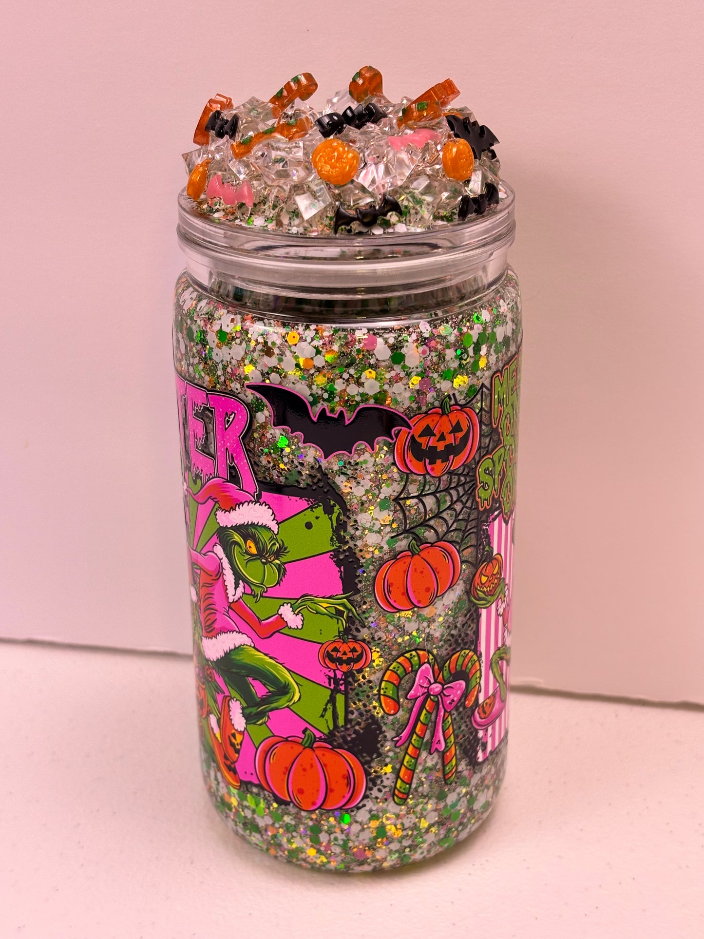 Trick or trickster glowing snow globe cup