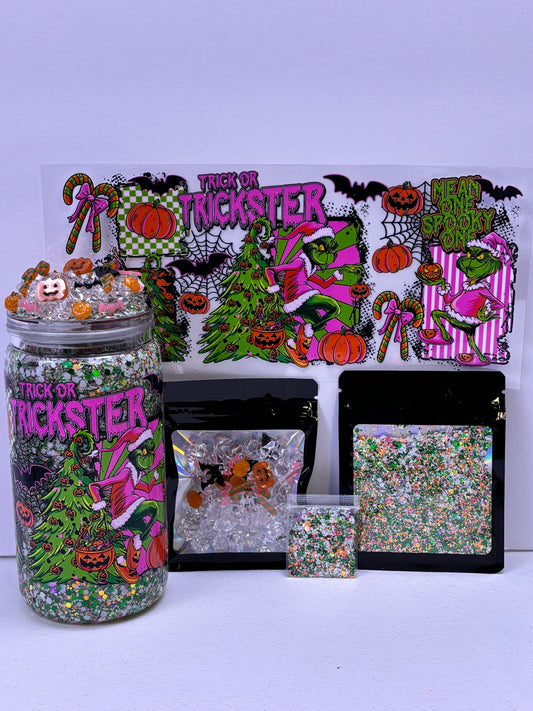 Halloween trickster glowing snow globe kit