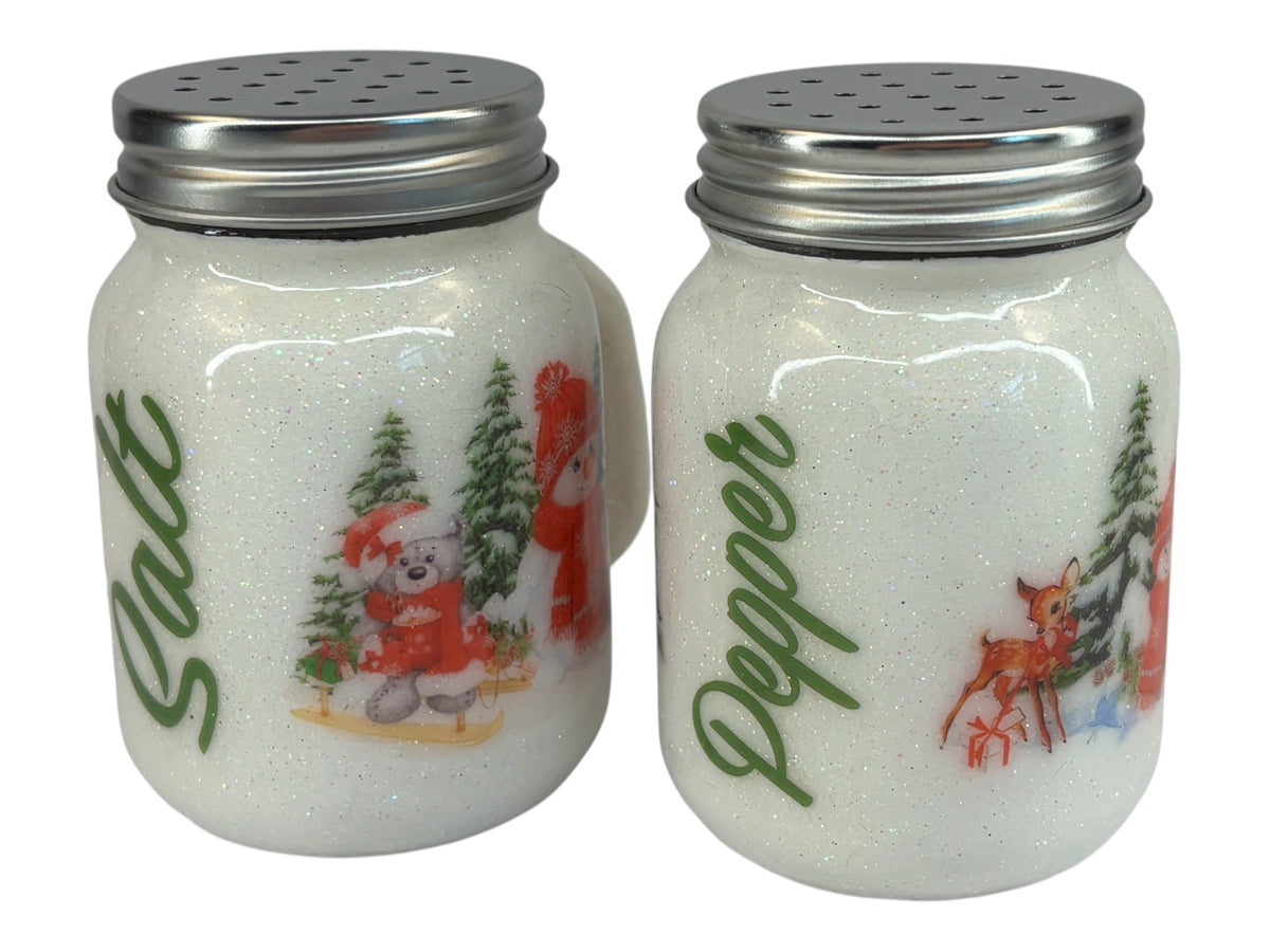 Winter Wonderland, mason jar salt and pepper shaker