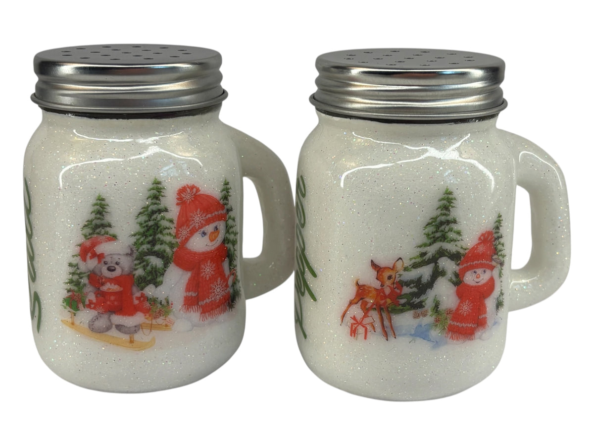 Winter Wonderland, mason jar salt and pepper shaker