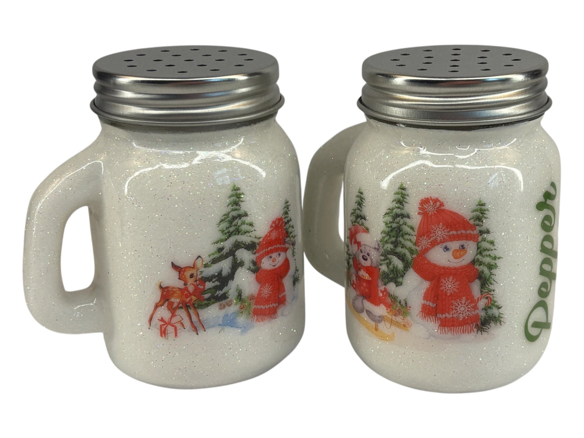 Winter Wonderland, mason jar salt and pepper shaker