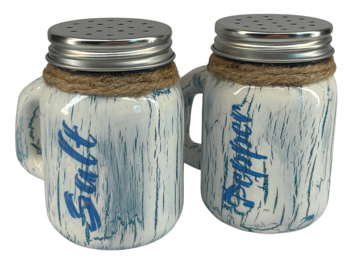 Rustic farmhouse, mason jar salt and pepper shaker