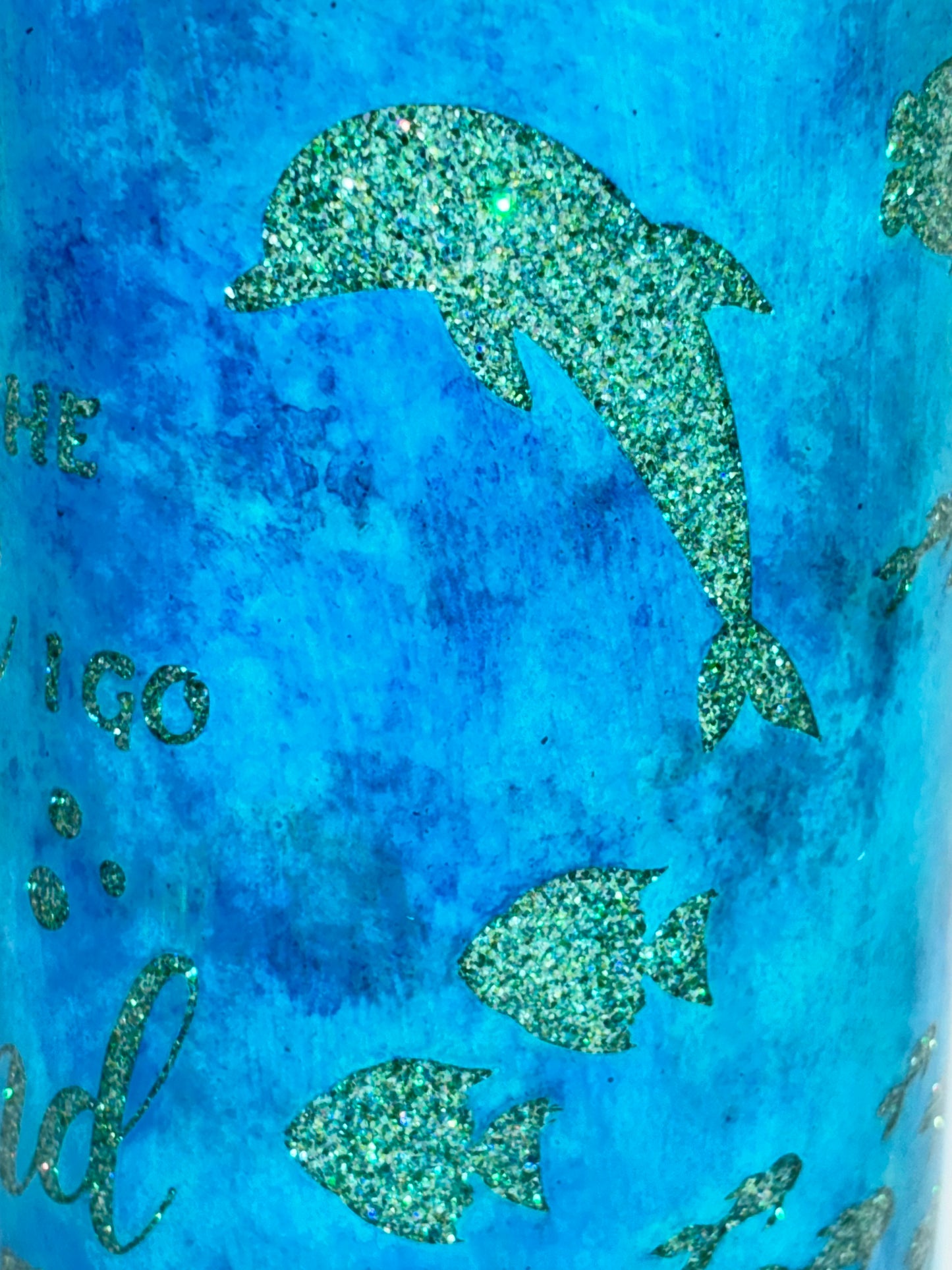 To the ocean I go 20oz snow globe tumbler.