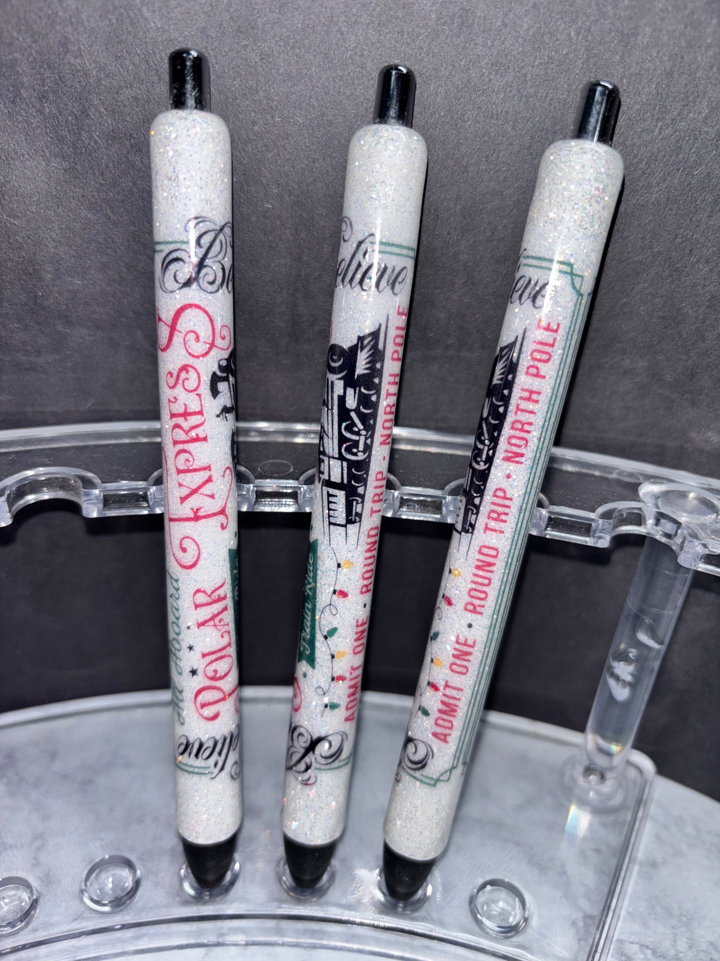 Polar express ticket glitter pen