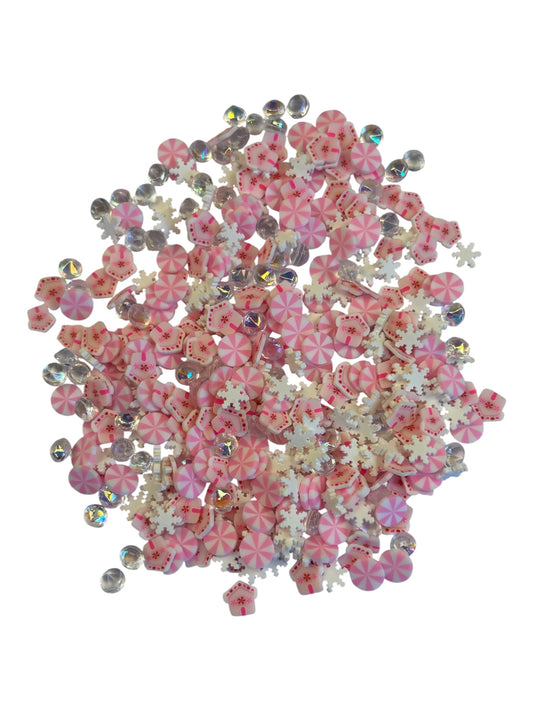 Pink Christmas clay slice mix