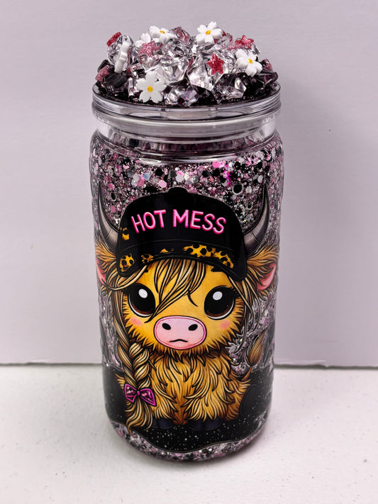 Hot mess snow globe cup