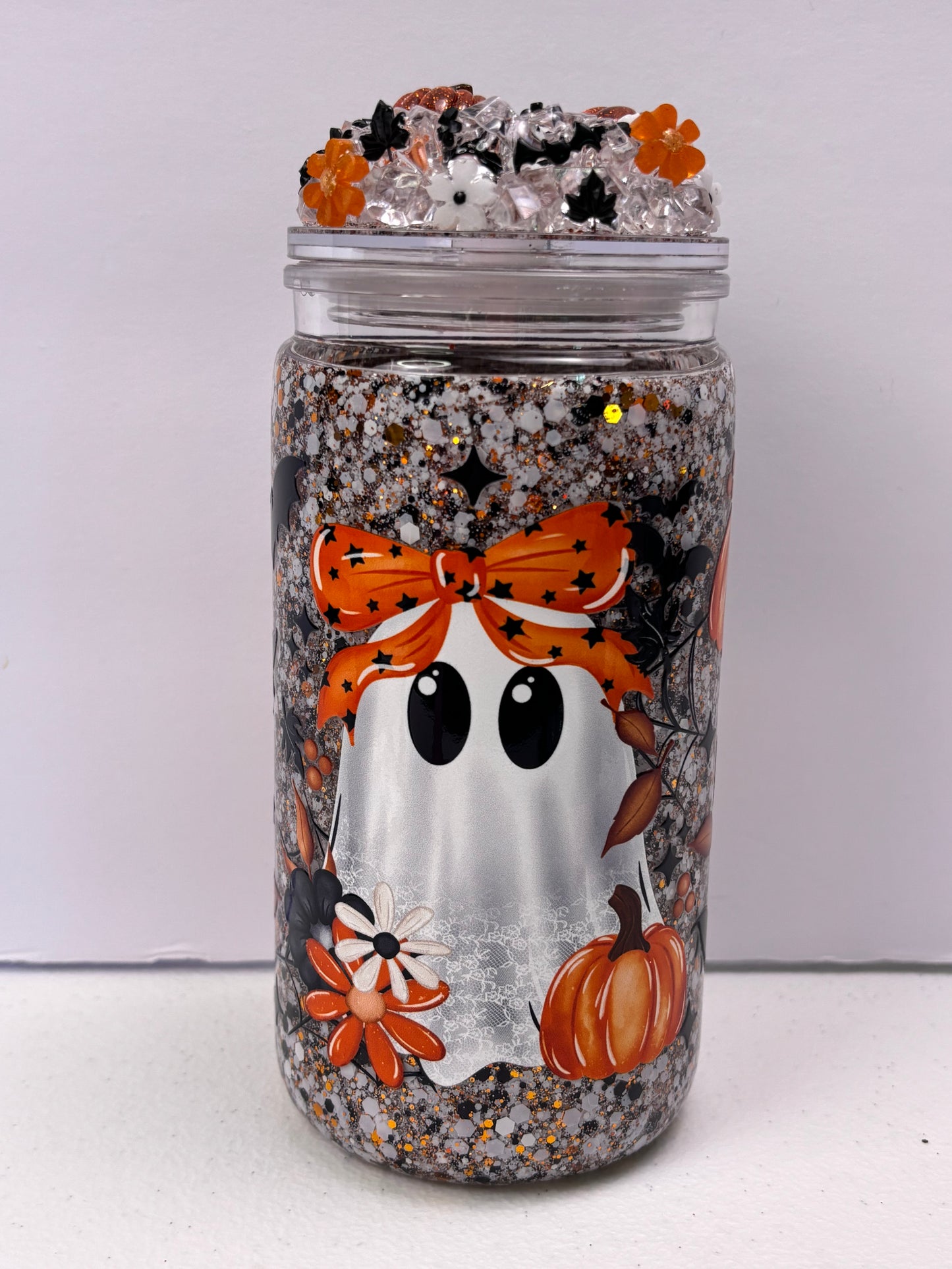 Spooky fall snow globe cup