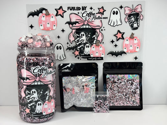 Fueled by coffee and Halloween snow globe kit