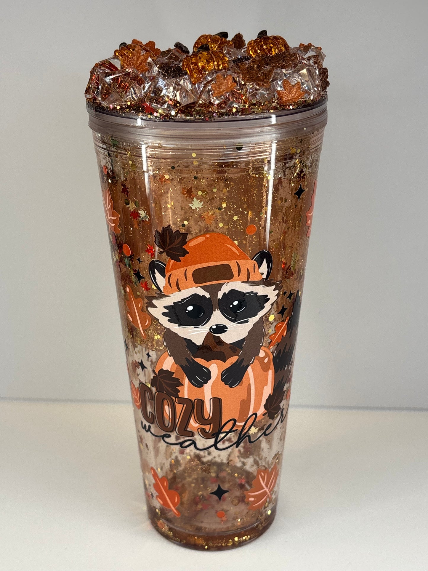 Cozy weather, lava drip, snow globe