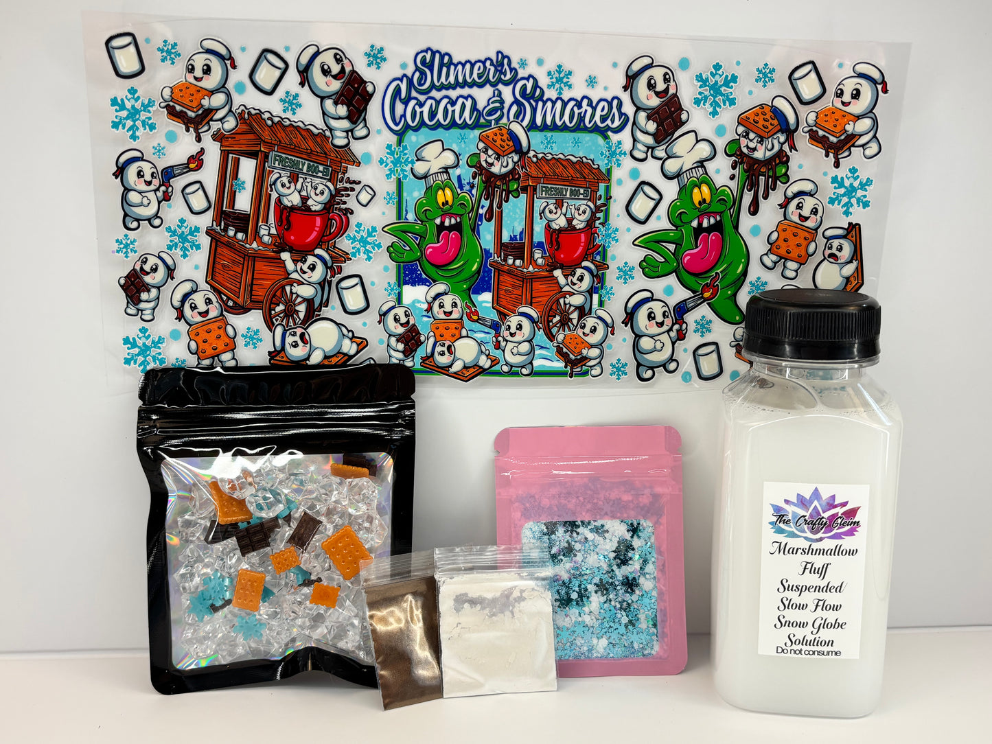 Cocoa and s’mores snow globe kit