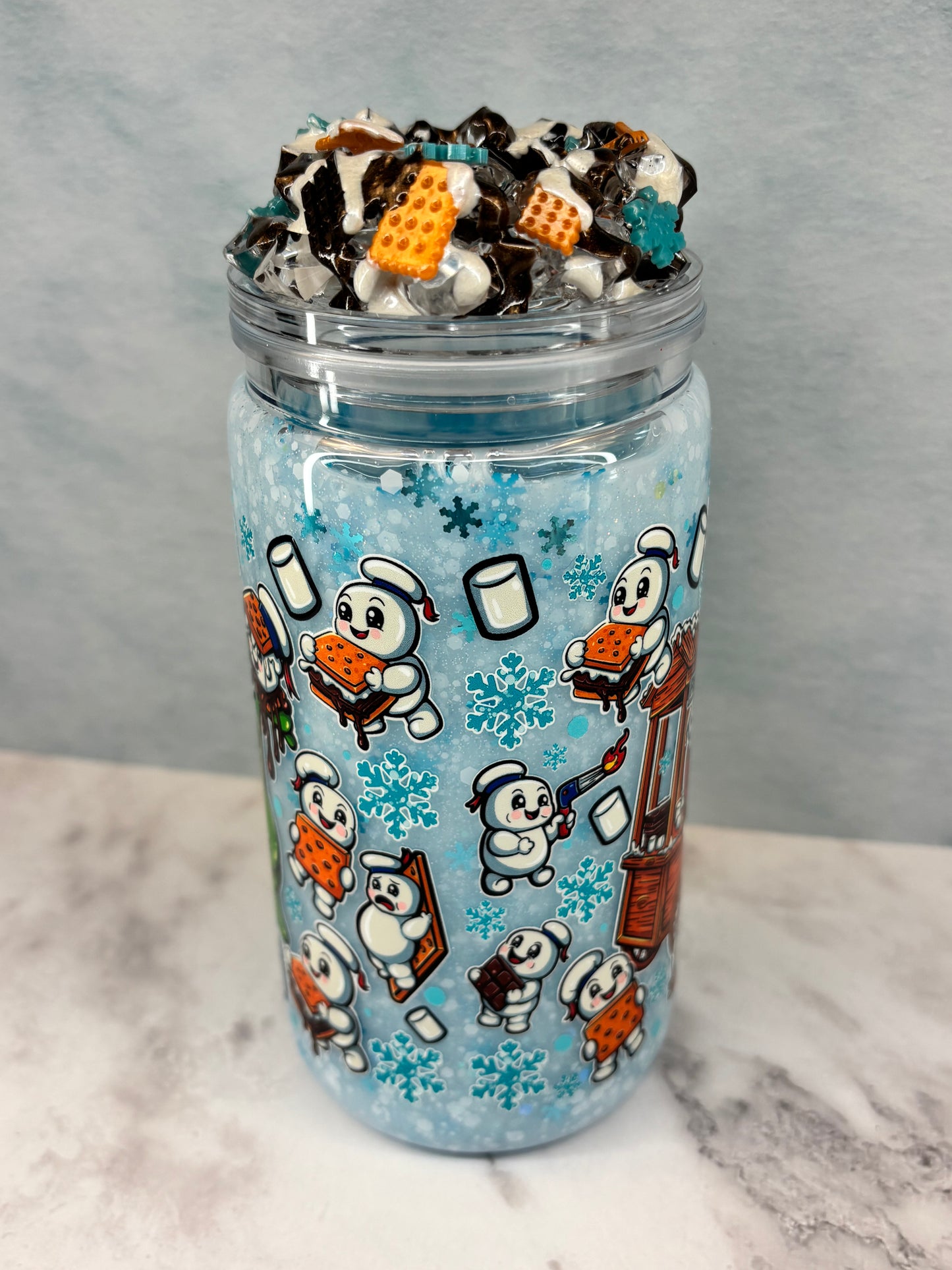 Cocoa and s’mores snow globe kit