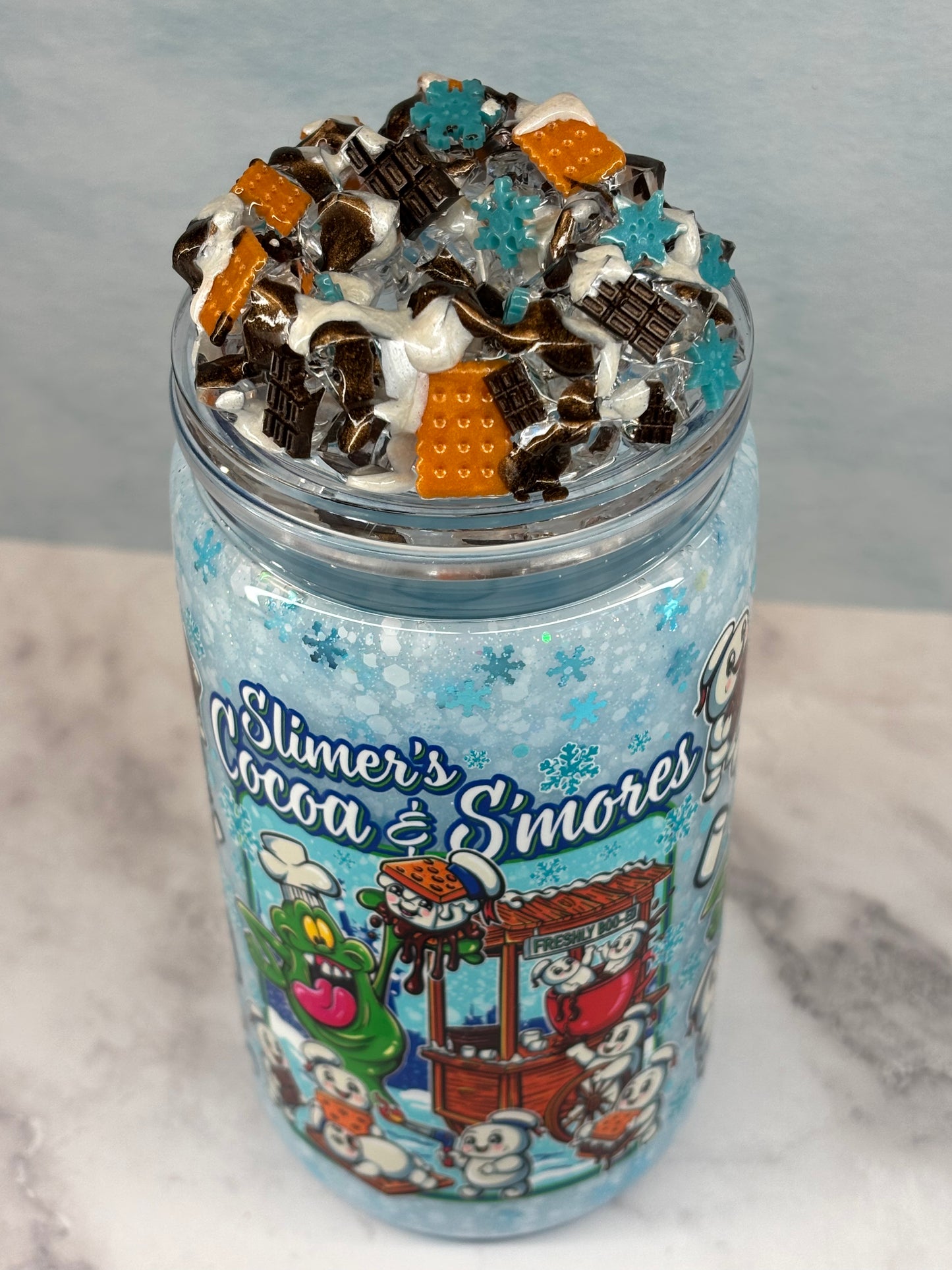 Cocoa and s’mores snow globe kit