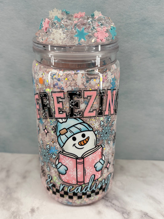 Freezing and reading snow globe cup